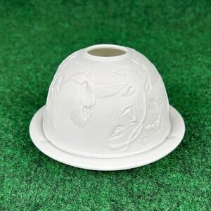 Giftcraft White Porcelain Tealight Candle Holder With‎ Hummingbird Floral Design
